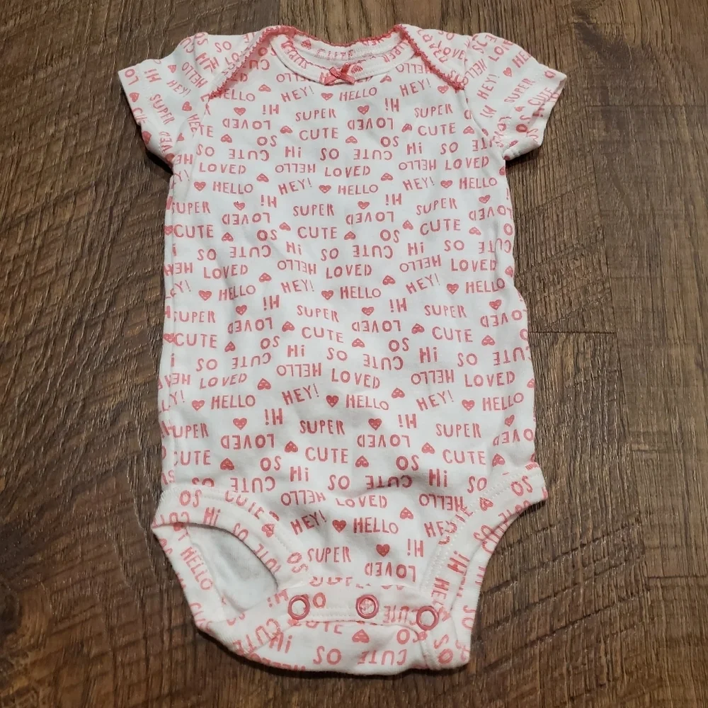 Carters Baby Girl Matching Set Leggings Tee Shirt Bodysuit Hearts Pink Blue 3M